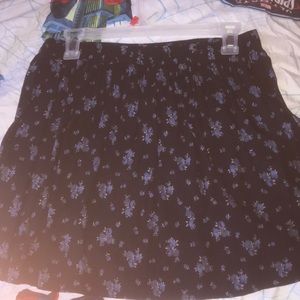 Navy blue flower mini skirt